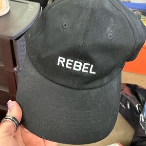 rebels Black Cap with White 'Confessions of a Rebel' Embroidery